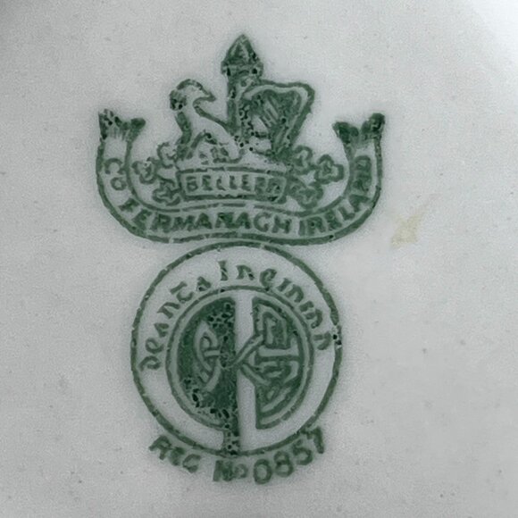 Belleek Heart Shaped Trinket Dish 4th Mark 1946-55 Ireland Scalloped 5" Vintage - Picture 9 of 10